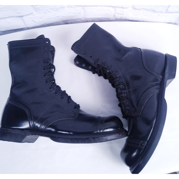 HH Double H Corcoran Paratrooper Black Leather Jump Boots Size 11 - Picture 3 of 9